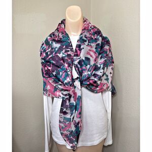 Madeleine Square Silk Scarf Wrap Abstract Artsy Bloomcore Maximalist Cottagecore